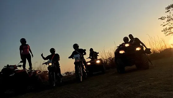 ATV riding through the sunset in Jaco Costa Rica
