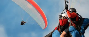 Paraglider flying above Costa Rica