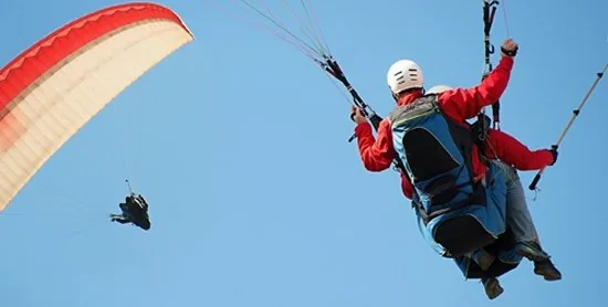 Paraglider flying above Costa Rica