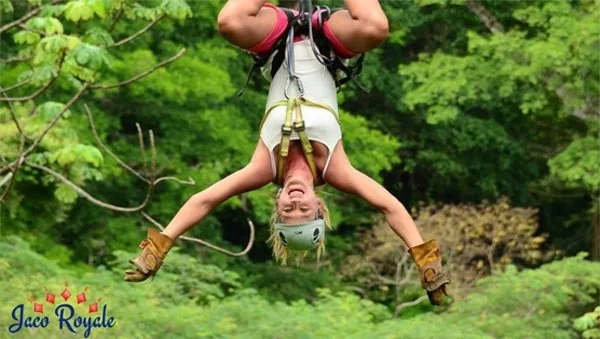Guest enjoying a zipline tour in Costa Rica
