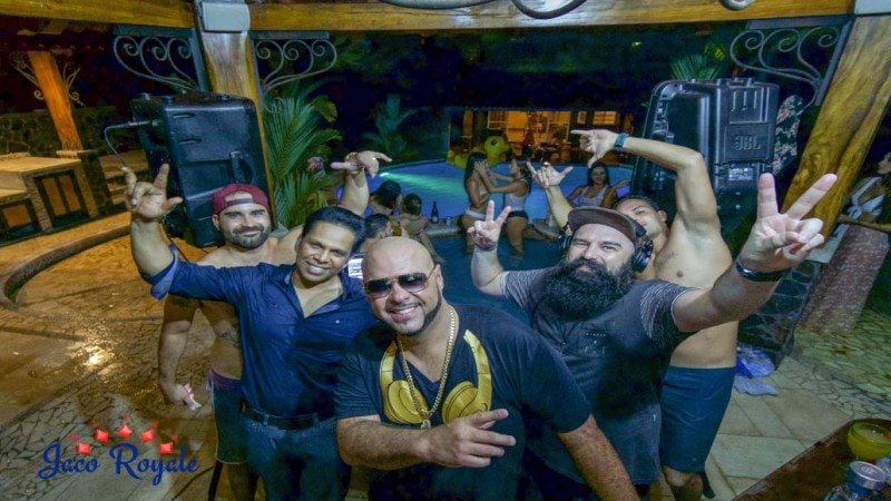 Groom with friends at Costa Rica Enjoying bachelor party