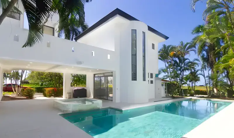 Private 6-bedroom luxury home Royale Blue located in a secure gated community in Jaco, Costa Rica.