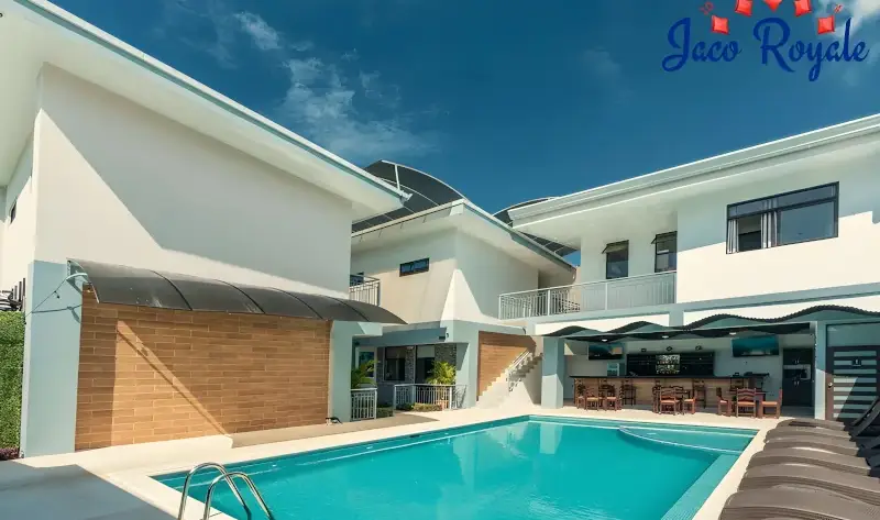 Large luxury complex Royale Breeze featuring 17 bedrooms and a resort-sized swimming pool in Jaco Costa Rica