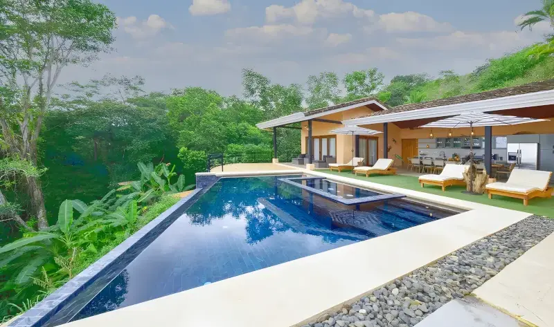 Luxury 5-bedroom Royale Ibis vacation villa with private pool and panoramic ocean views in Jacó, Costa Rica
